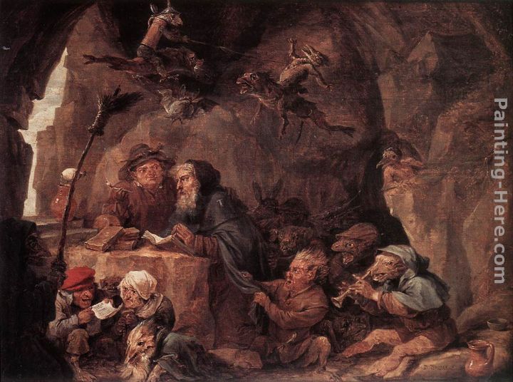 Temptation of St Anthony painting - David the Younger Teniers Temptation of St Anthony art painting